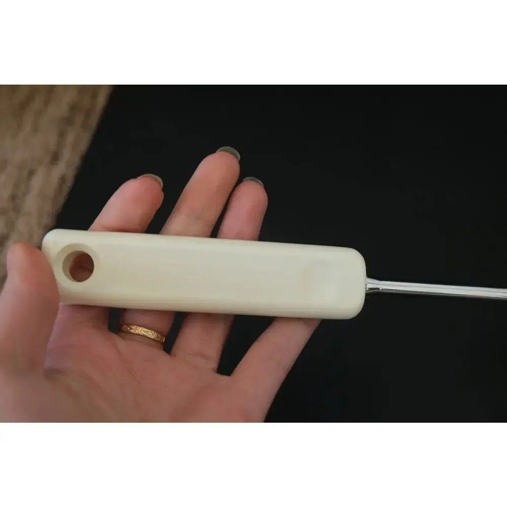 Vintage EKCO Cream Melamine Turner Spatula with a chrome-plated shank